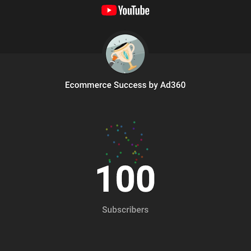 100 subscribers on YouTube